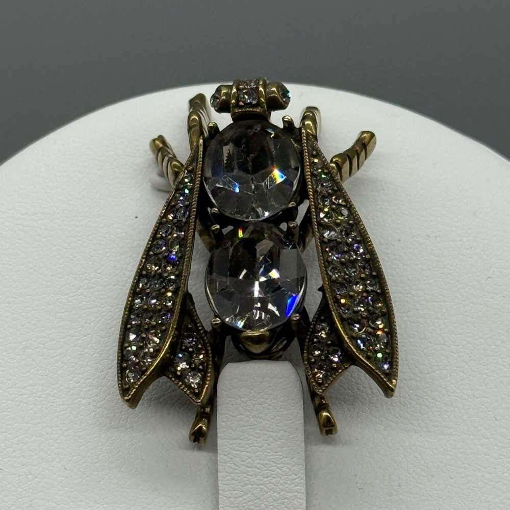 UTC China Signed  Elegant Crystal Insect Brooch